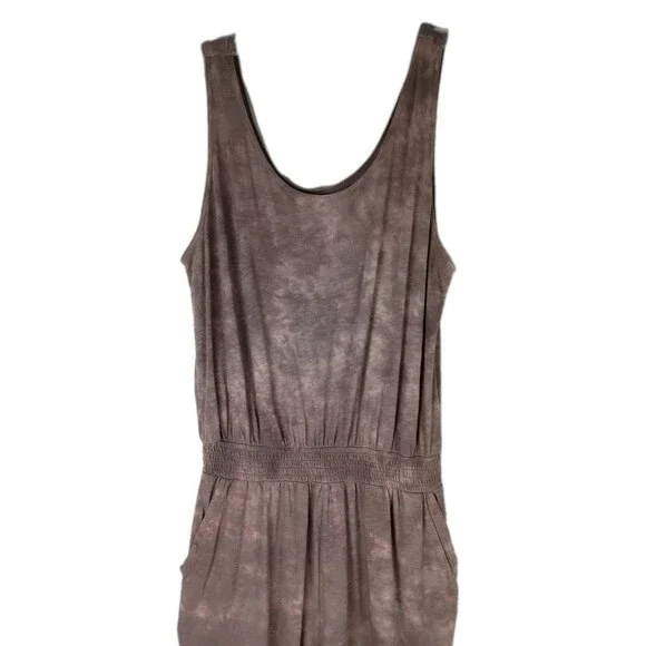 Aerie Mauve Brown Tie-dye Jumpsuit Size Large Comfy Loungewear Casual Bohemian - Picture 2 of 11